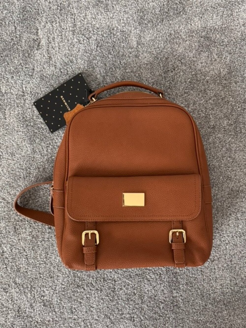 Renwick Genuine Leather Cognac Brown Backpack RFID Tablet Compartment NWT